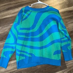 Turquoise and Green Sweater
